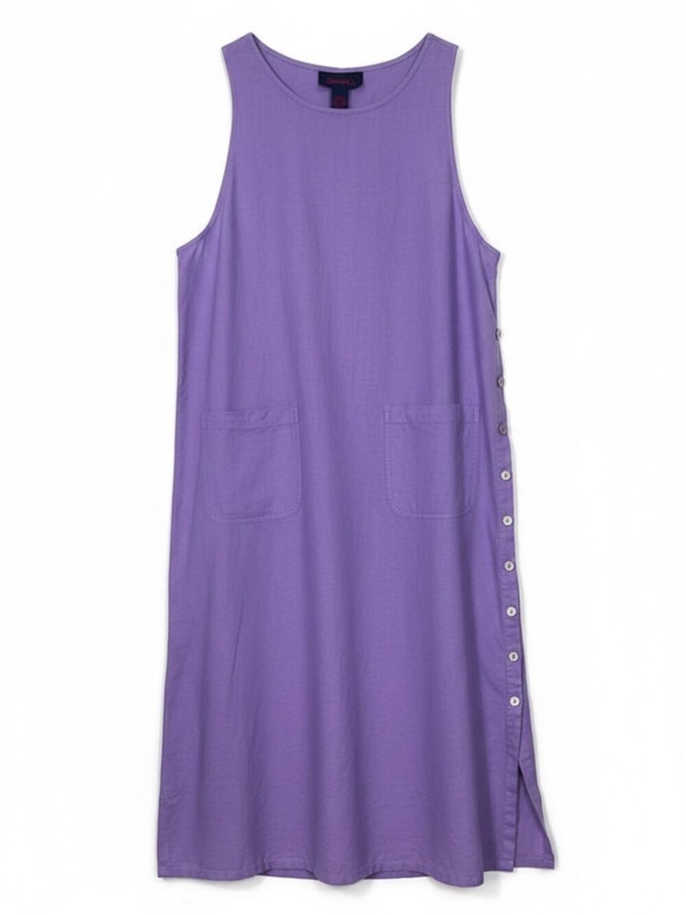 Denim & Co Linen Cotton Blend Sleeveless Midi/Maxi Dress Size Small